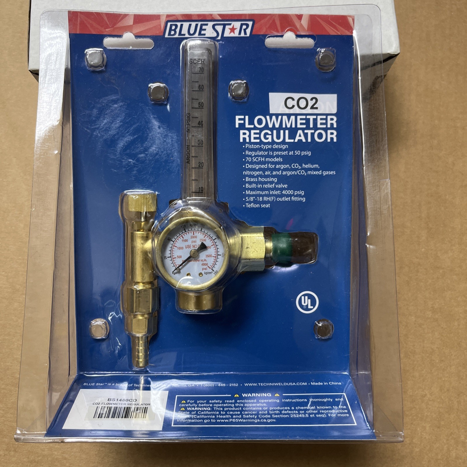 Blue Star Flowmeter Regulator – Argon #BS1480CD