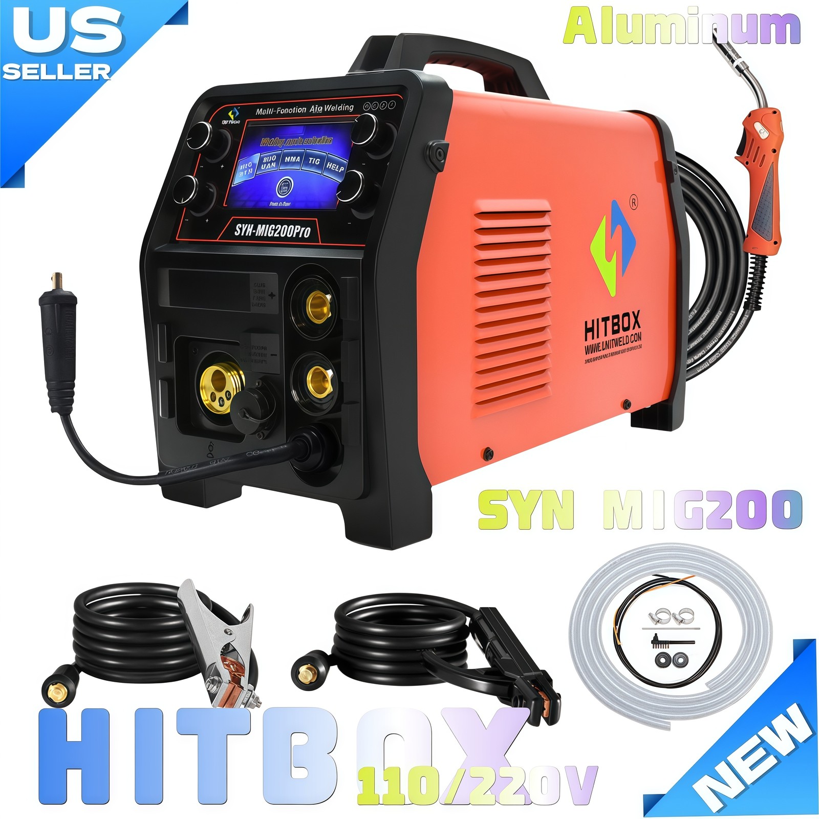 Dual Voltage 200A 5in1 Combi MIG Welder TIG MMA MIG IGBT Inverter for Alu&Steel