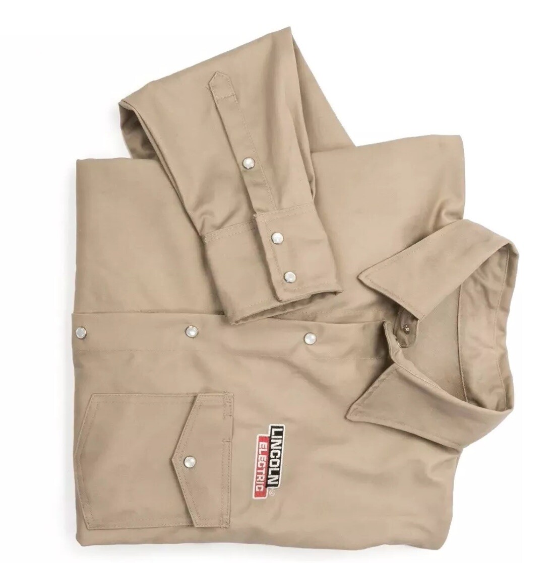 Lincoln Electric K3317-2XL Traditional Khaki FR Cloth Welding Jacket 2X-Large