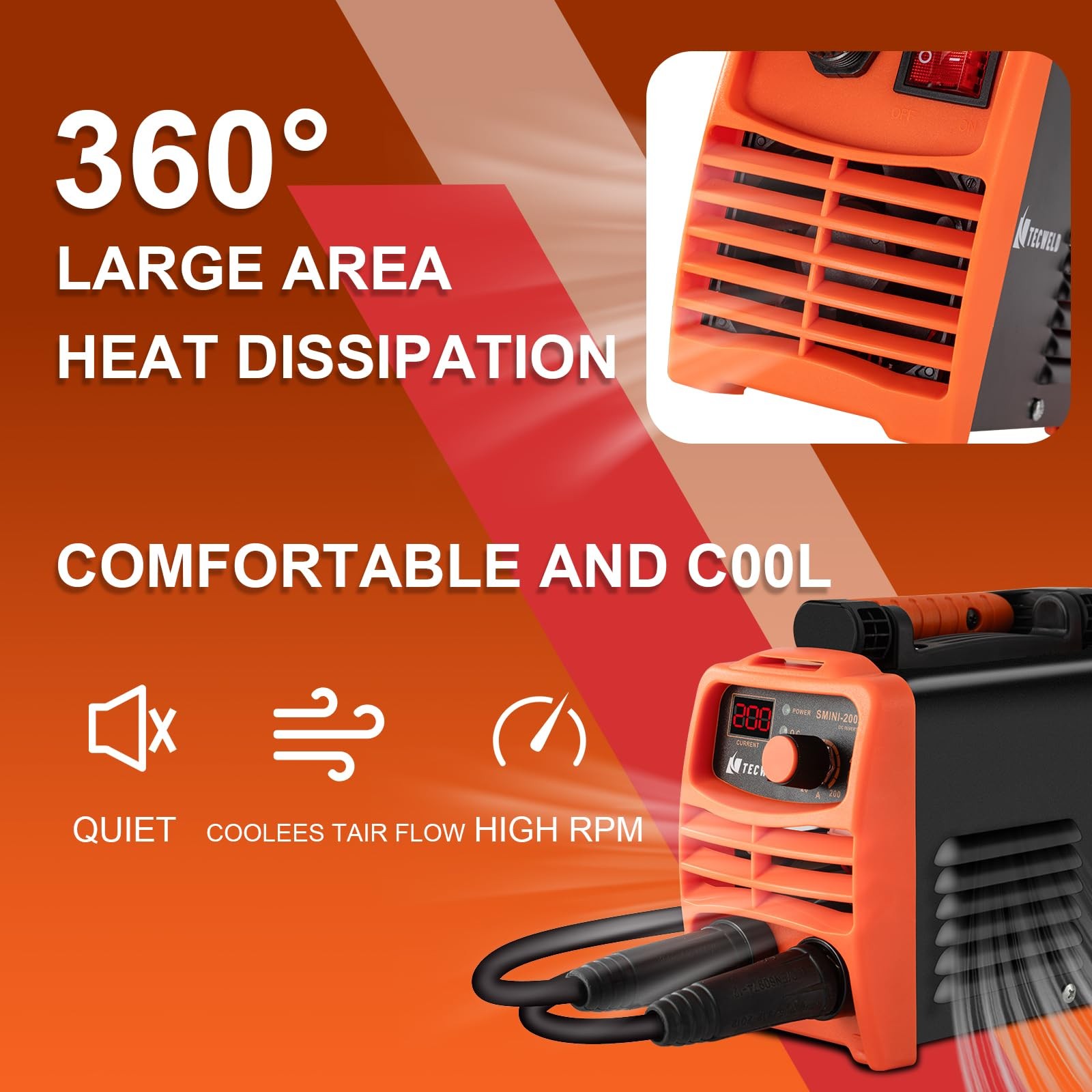 TECWELD 200A Stick Welder 110V, Mini Portable Inverter Welding Smini 200a