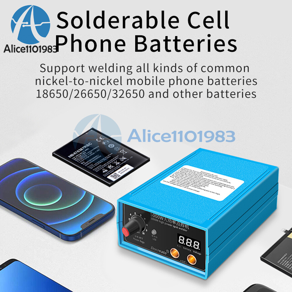 Portable Current Adjust 5000W 18650 Spot Welder Built-in 4000mAh/60C Battery