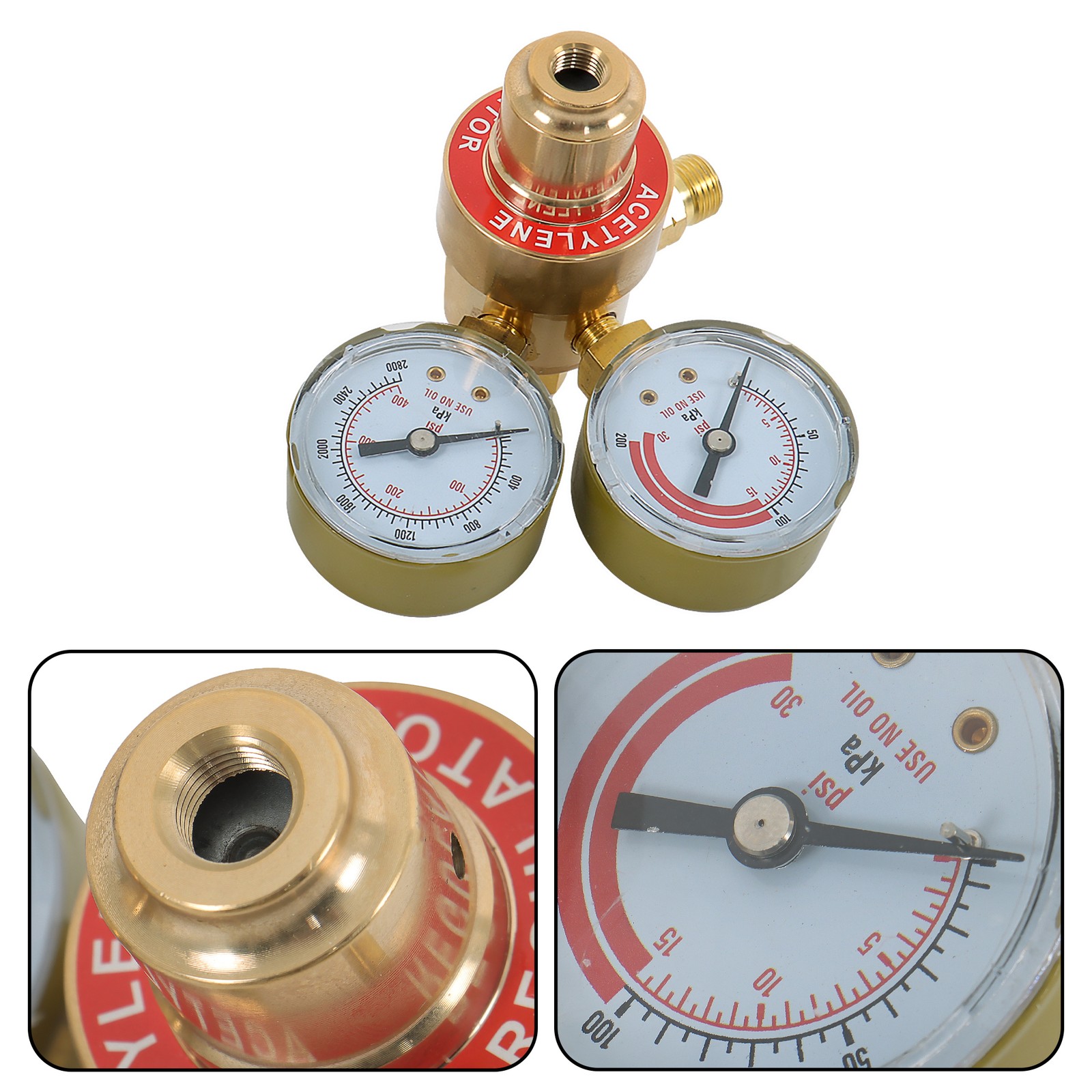 Oxygen Acetylene Gas Regulator Set Welding Cutting Torch Dual Gauge Solid Brass
