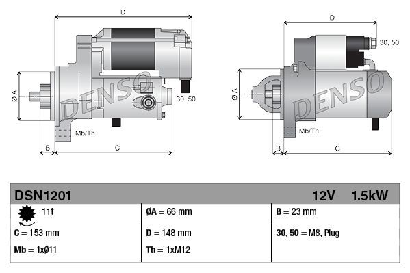 Starter denso for AUDI A4 B8 1.8 TFSI DSN1201