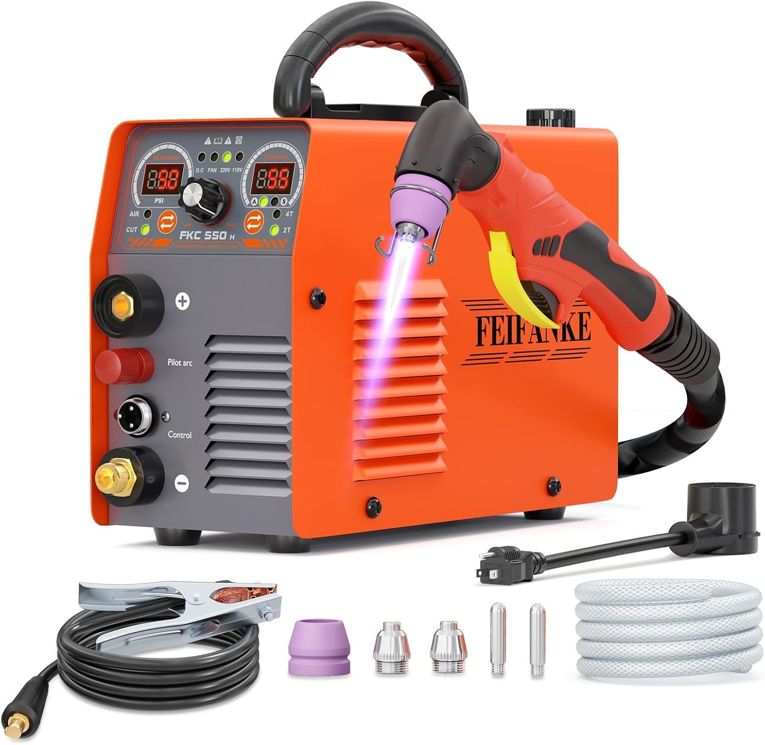 50A Plasma Cutter, Low-Frequency Non-Touch Pilot Arc 110V/220V 2T/4T, Post-Flow