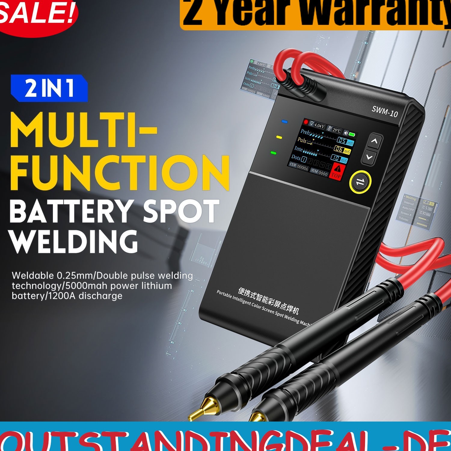 FNIRSI SWM-10 Handheld Spot Welder with 1.8” LCD Screen for Battery Spot Welding