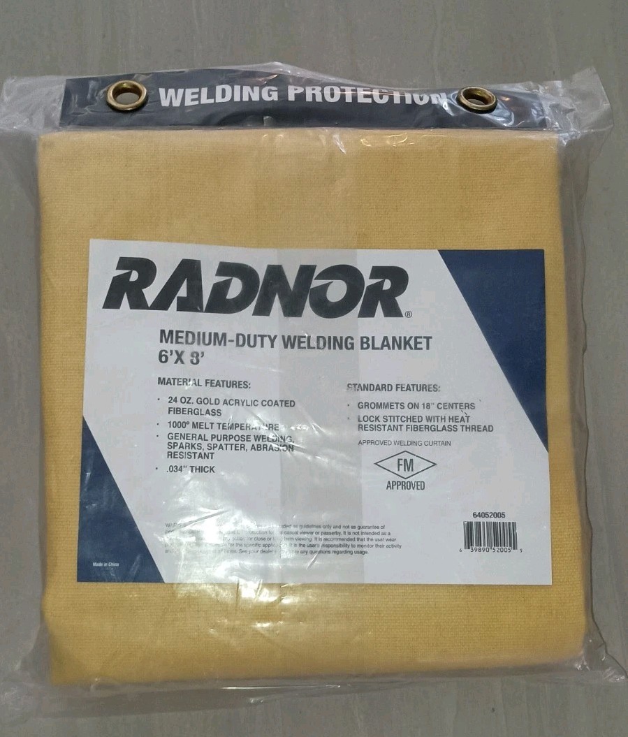 RADNOR Medium Duty Welding Blanket 6’X8′