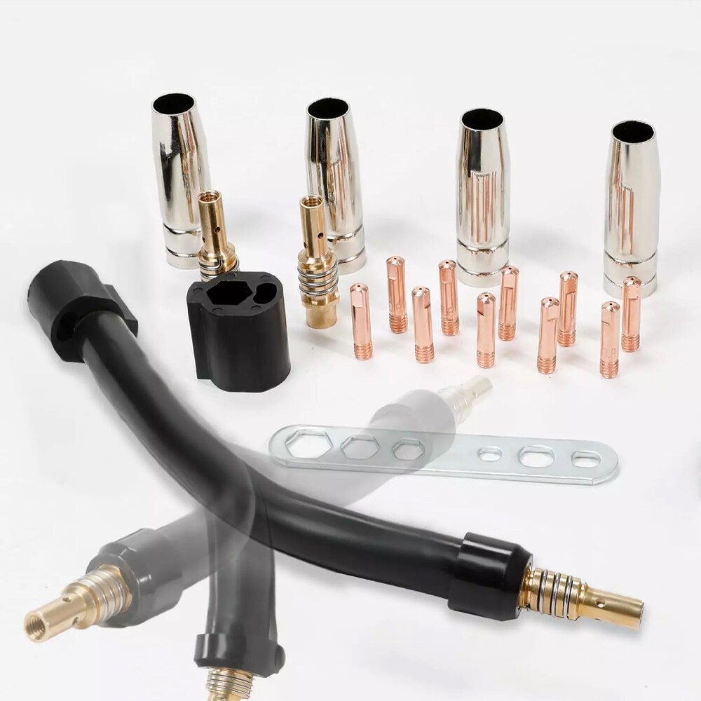 360° Flexible MIG Welding Neck Extension M6 Contact Tip Nozzle Kit 0.035″