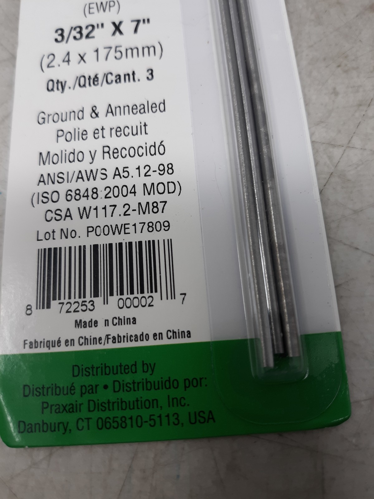 ProStar PRS403327G-3 Tungsten Electrodes 3/32″ x 7″ EWP Green 3-Pack