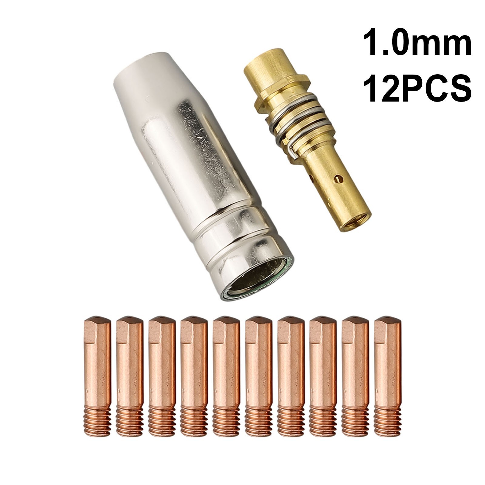 MIG Torch Welding Contact Tip 0.6/0.8/1.0mm 0.8 X 25mm 12 Pcs MB15 MIG