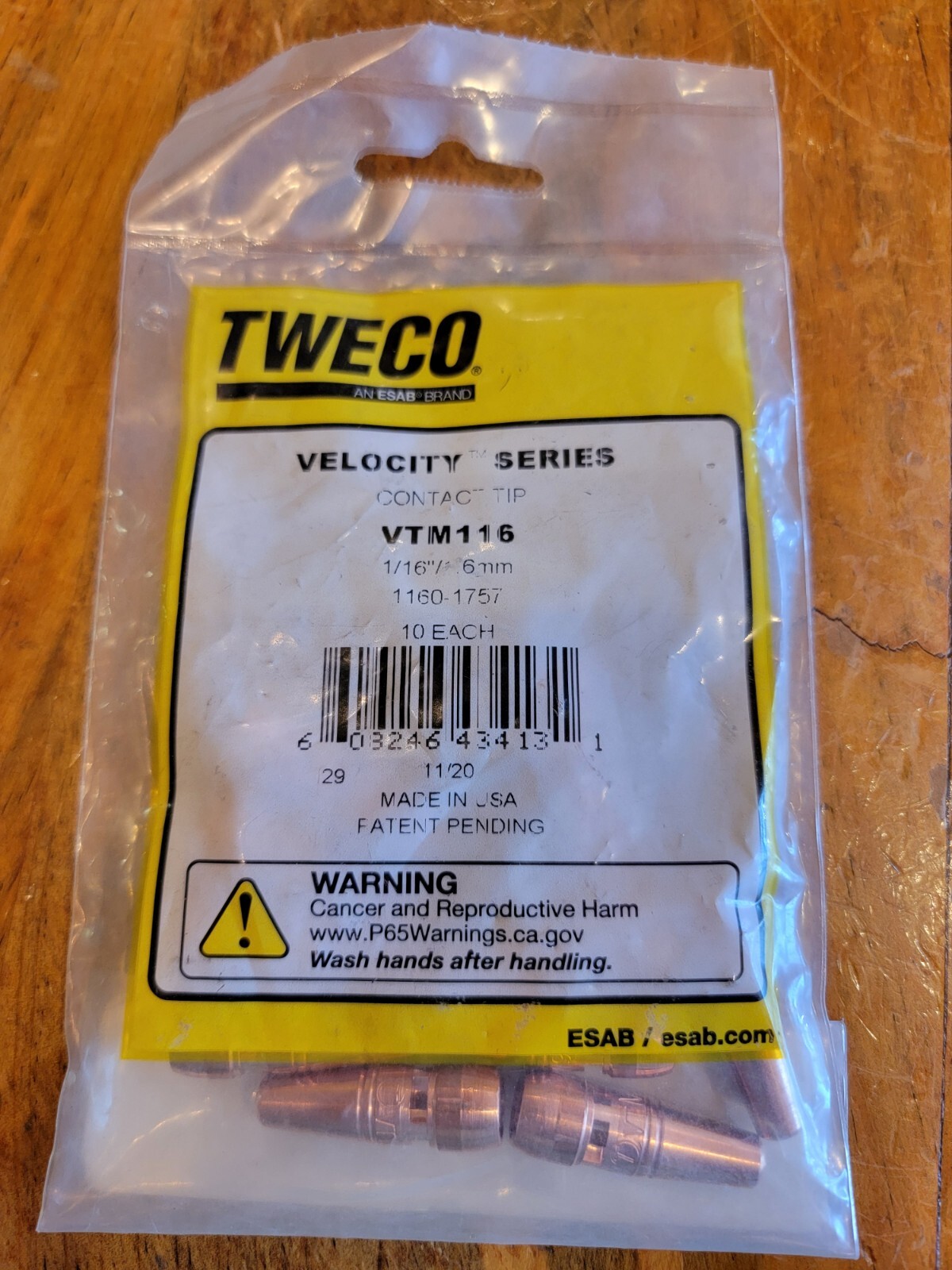 TWECO Velocity 2, 1/16″ Welding Contact Tips, Bag Of 10, 1160-1757 WW8