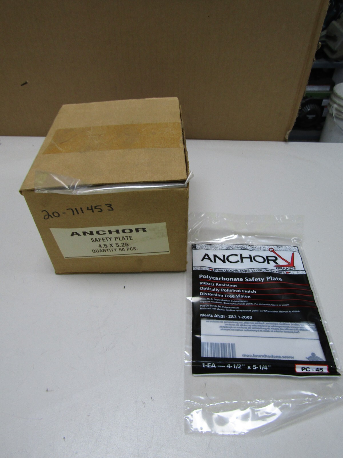 😎 (25) NEW ANCHOR PC-45 POLYCARBONATE SAFETY PLATE 4 1/2″ x 5 1/4″ LOT OF 25