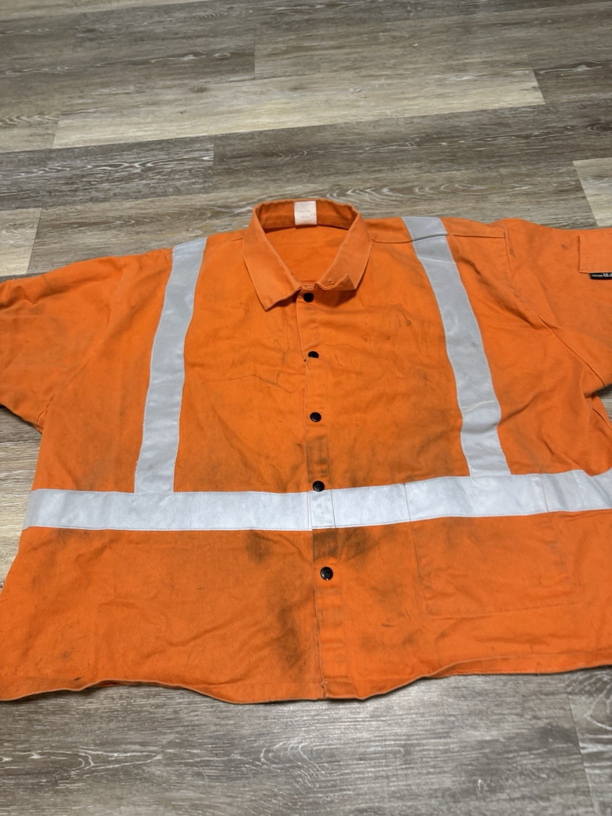 Black Stallion JF1012 FR Cotton Welding Jacket-FR Reflective Tape Orange Sz 4XL