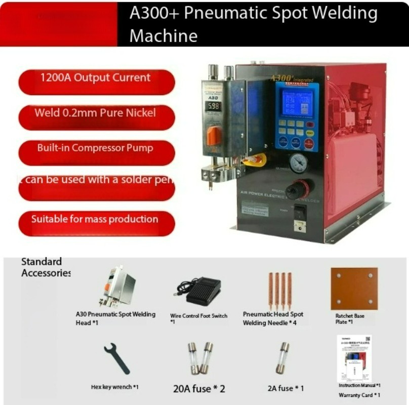 A300+ Pneumatic Pulse Welder Battery Spot Welder 6000W Built-in Air Pump