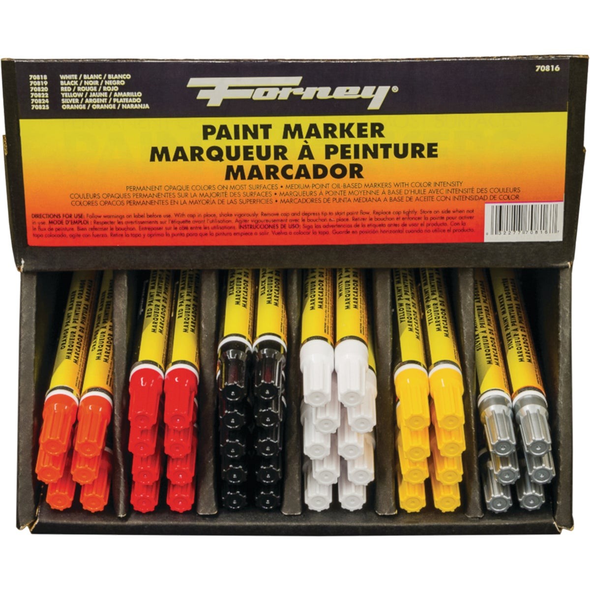 Forney 48-Piece Nib Point Paint Marker Display Set 70816 Forney 70816