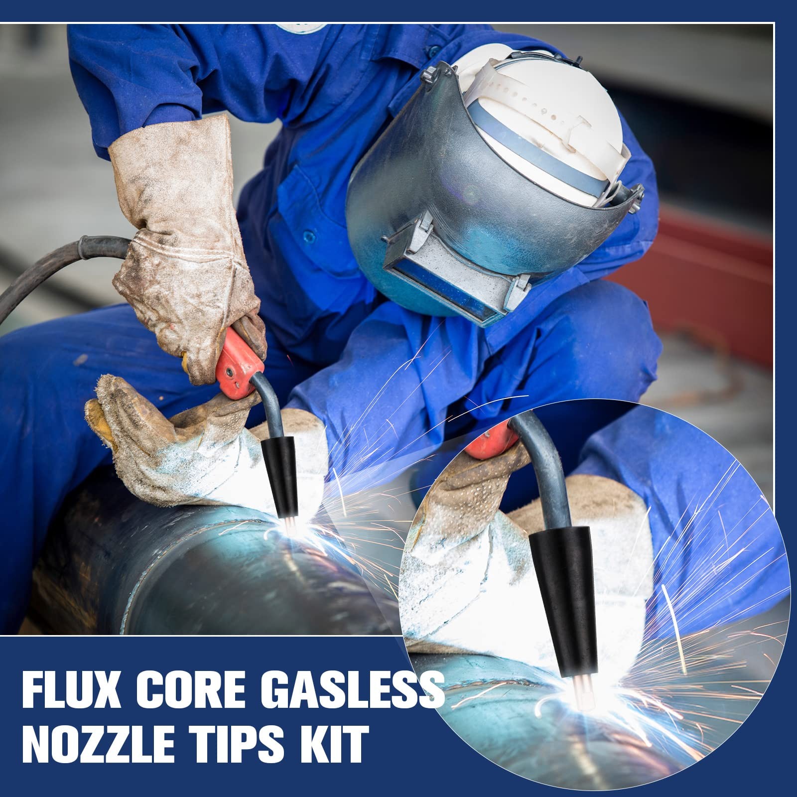 48 Pcs Flux Core Gasless Nozzle Tips Kits KP19391 Flux Core Welder Mig Welder…