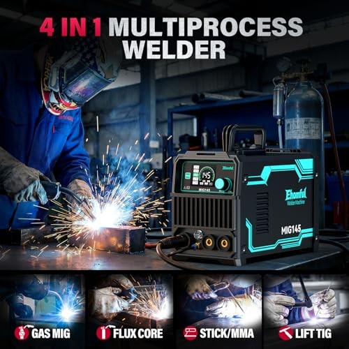 145A 4 in 1 MIG Welder 110V 220V Dual Voltage Portable