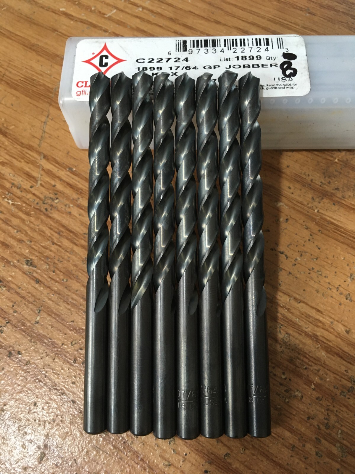 (8) Cleveland® – #5 HSS 118° Black Oxide Finish Jobber Drill