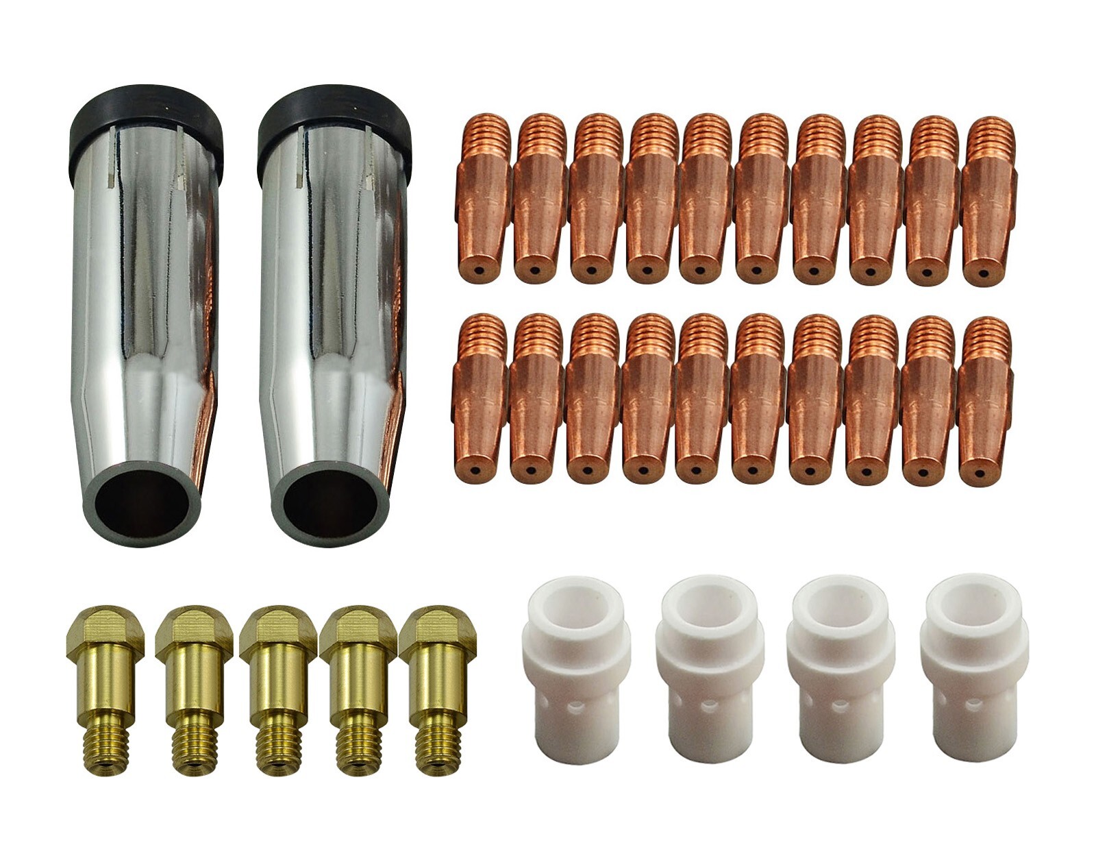 36KD MB36 MAG MIG Welding Torch Contact Tips M8 .035″ & 0.9 mm Gas Nozzle 31pcs