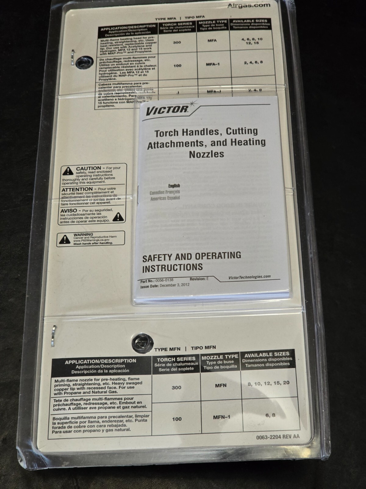 Radnor Multi Flame Heating Nozzle 8-MFA 64003746 AirGas Genuine OEM Spiral