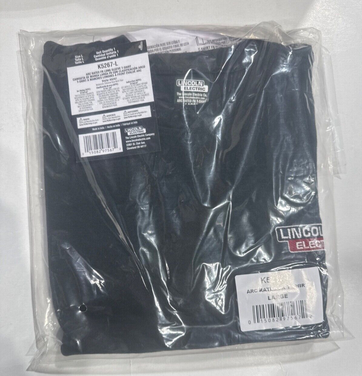 LINCOLN ELECTRIC K5267 Series ARC RATED FR LONG SLEEVE T-SHIRT.