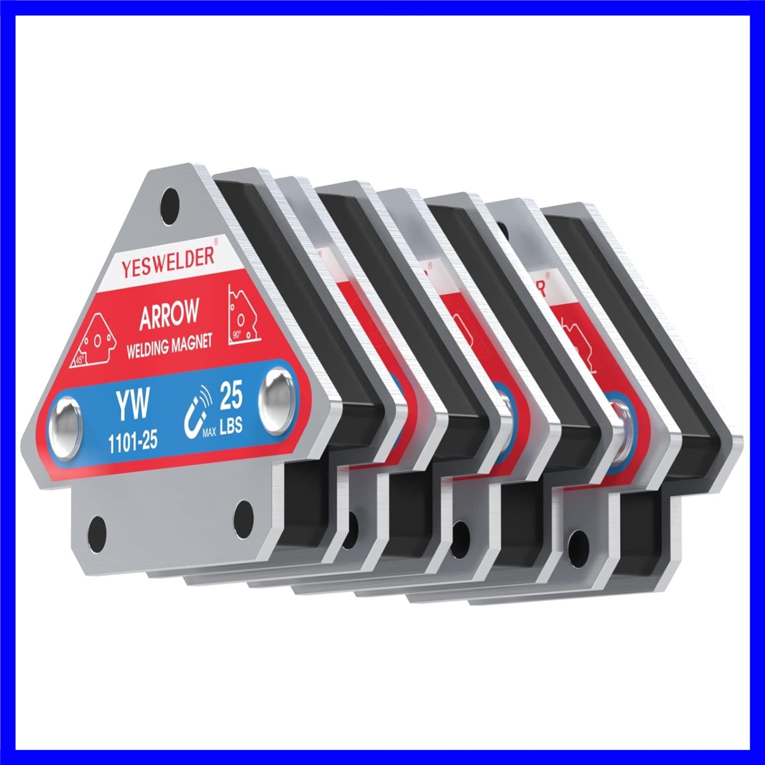 25 LB Welding Magnet-4 Pieces of Magnetic Welding Holder 25 LBS Holding Power…