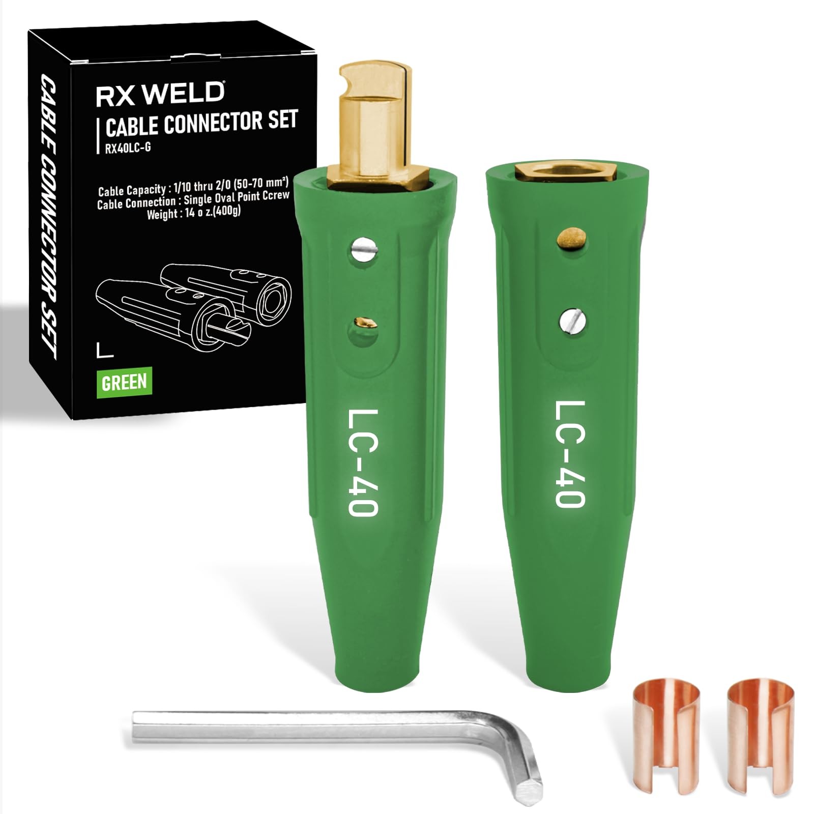 LC40 Cable Connector Set, Includes Black Male and Female for Cable Capacity: …