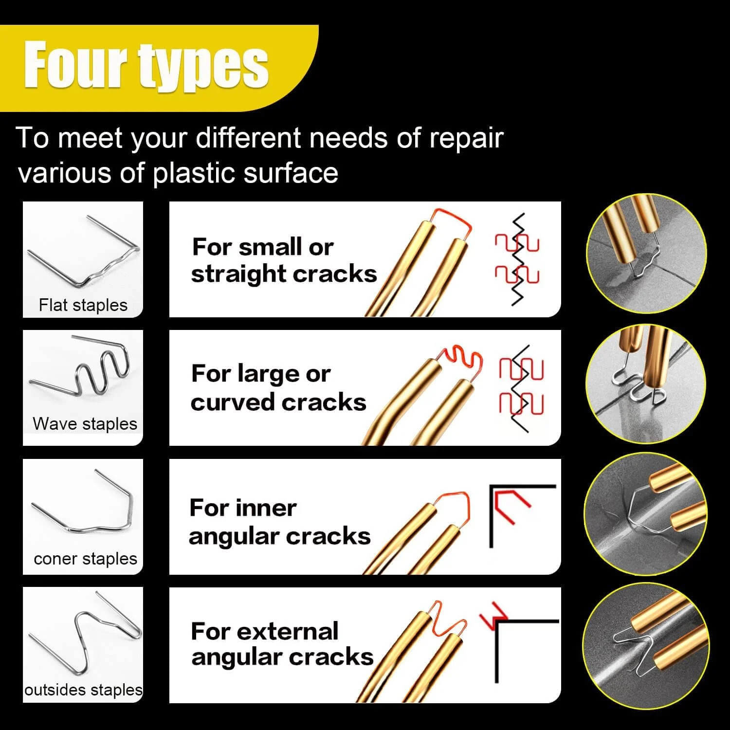 200W Plastic Welder, 2000PCS Staples 10PCS Sandpaper, Plastic welding Kit, Plier