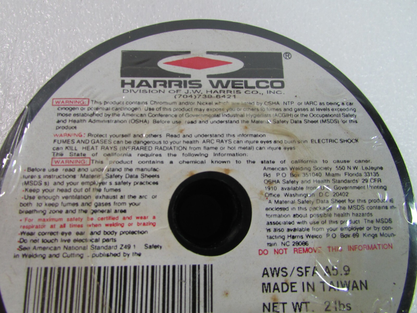 Harris Welco ER316L Stainless MIG Wire .035 X 2 lb Spool (0316LF2) New Sealed
