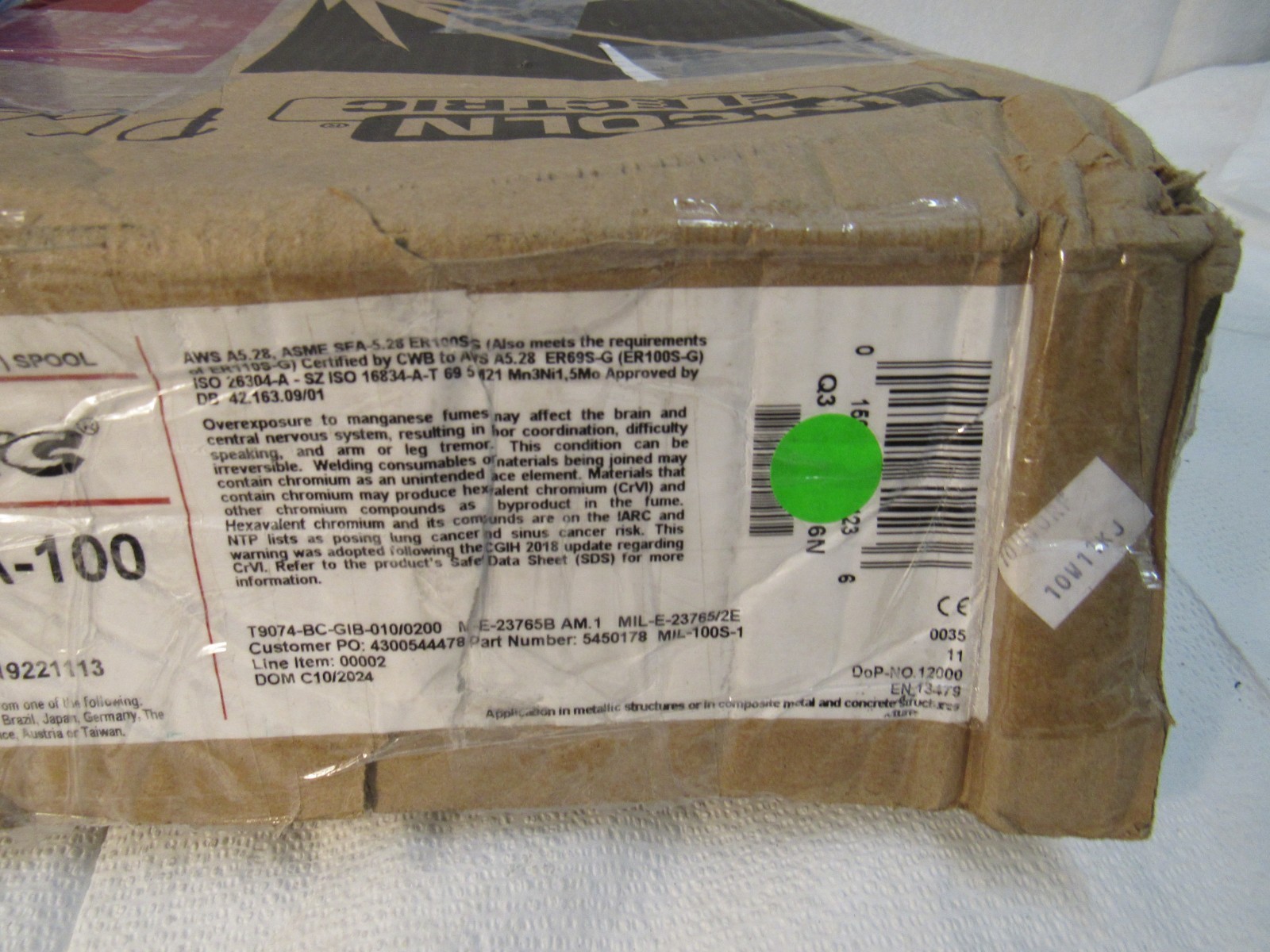 Lincoln Electric SuperArc 30lb Spool MIG Wire LA-100 ED036222 0.045″ 1.1MM