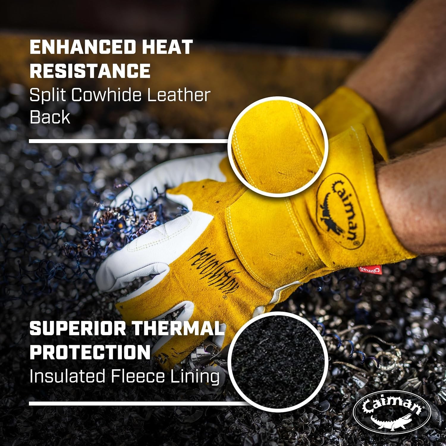 Versatile Multi-Task Welding Gloves – Goat Grain Leather & Padded Palm, Medium