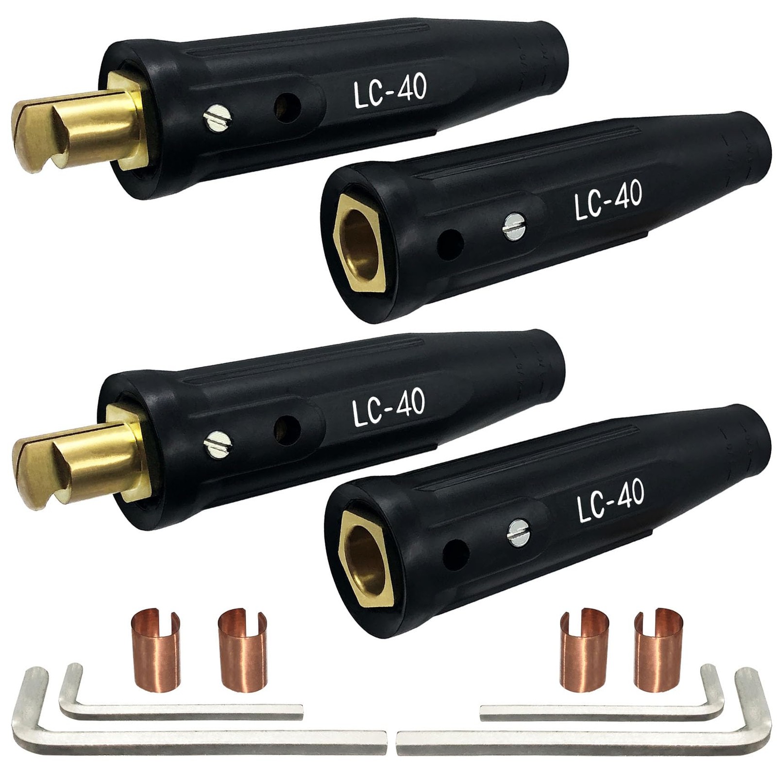 LC40 Welding Leads Quick Connector Male Female 1/0 2/0 Size 350 Amp 2 PCS
