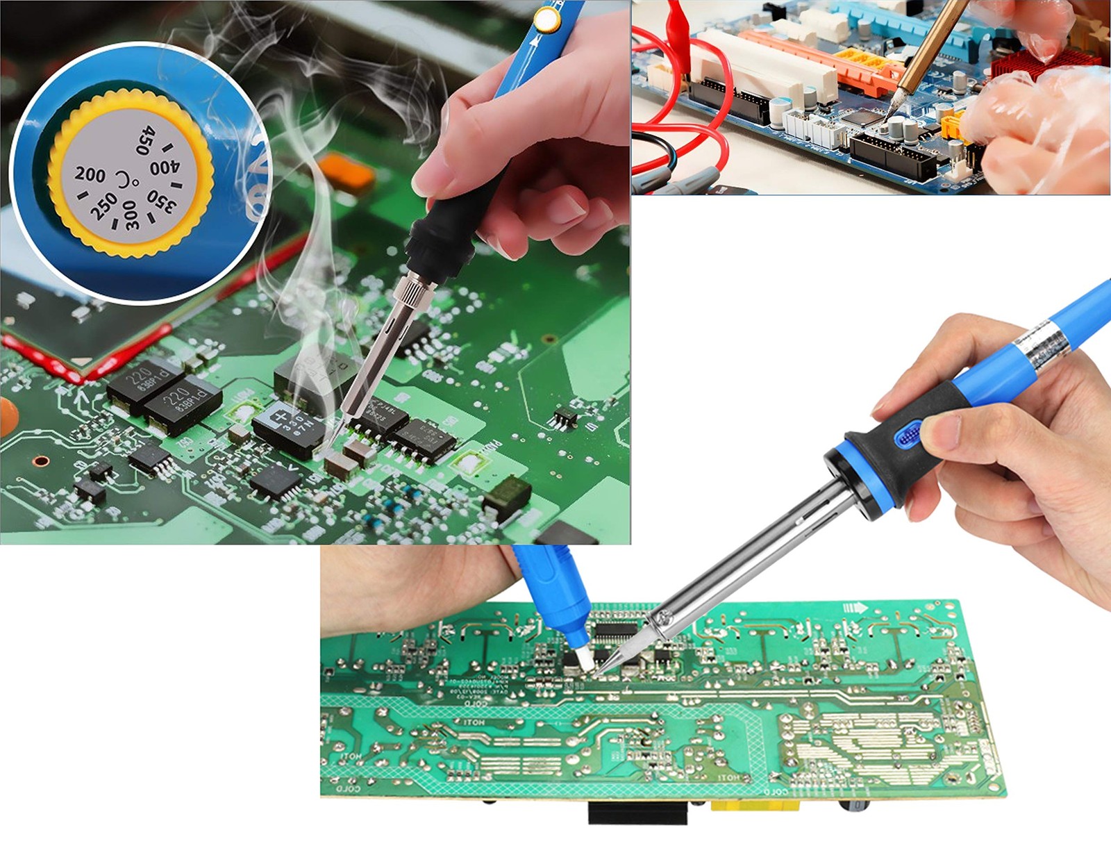 LBY Electric Soldering Iron Kit, (60W,110V) Adjustable Temperature Blue