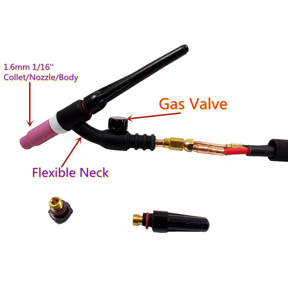 WP17-FV TIG Torch GTAW Gas Tungsten Arc Welding Torch WP17 Argon 4m 13ft Air Coo
