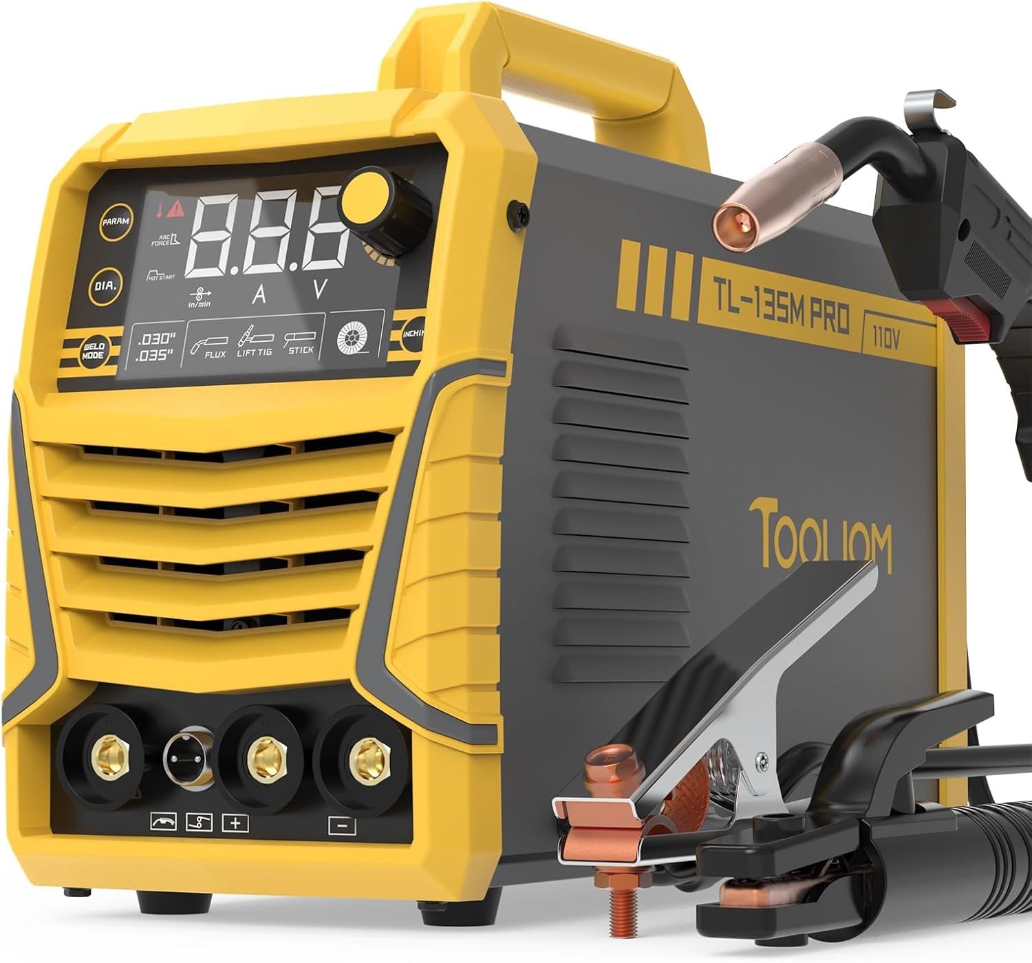 135A Gasless MIG Welder with LCD Display – 3-in-1 Welding Machine 110V
