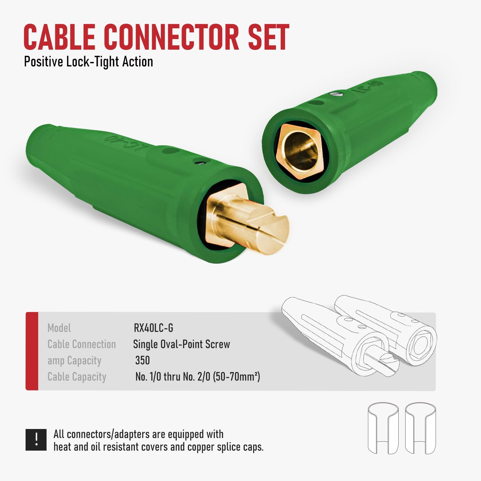 LC40 Cable Connector Set, Includes Black Male and Female for Cable Capacity: …
