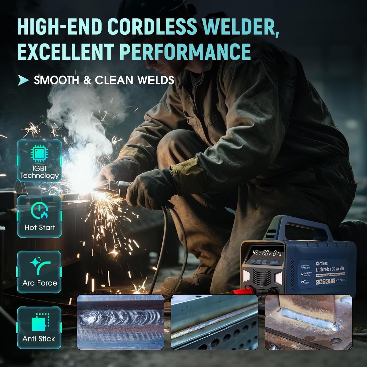 2Nd Gen Cordless Welding Machine Battery Powered Welder LED Work Light USB Port