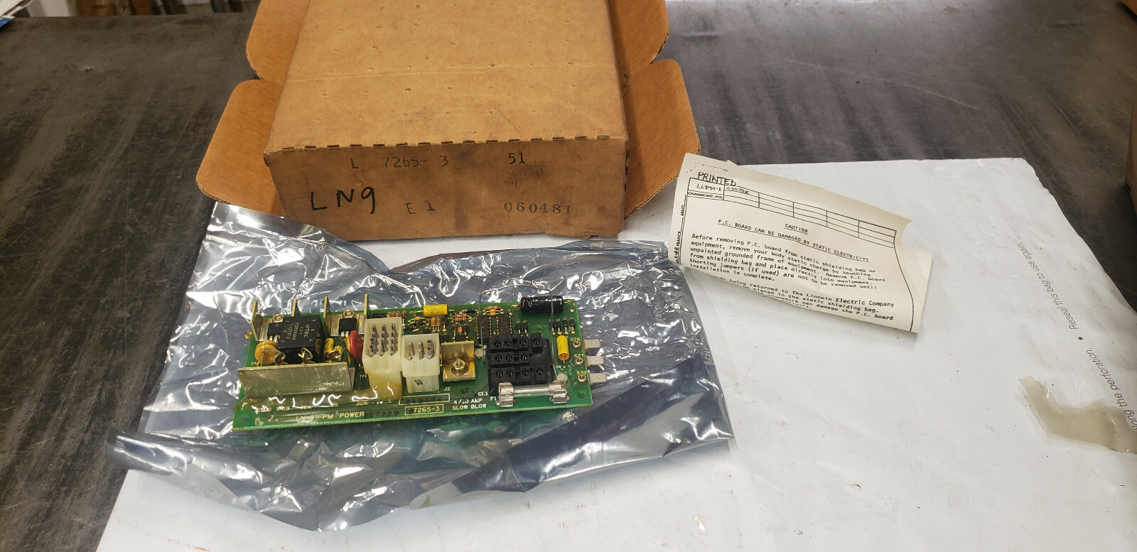 Lincoln L7265-3 LN-9 Power Board Assembly, NEW OPEN BOX. shelf cw-7