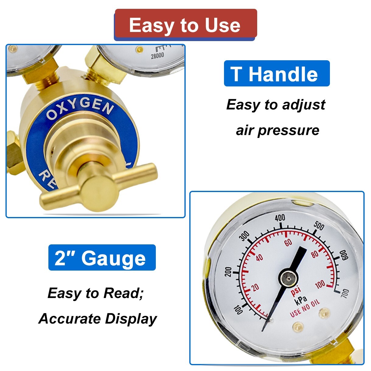 Solid Brass OXYGEN & ACETYLENE Regulators 4 Welding Fit Victor Gas Torch Cutting