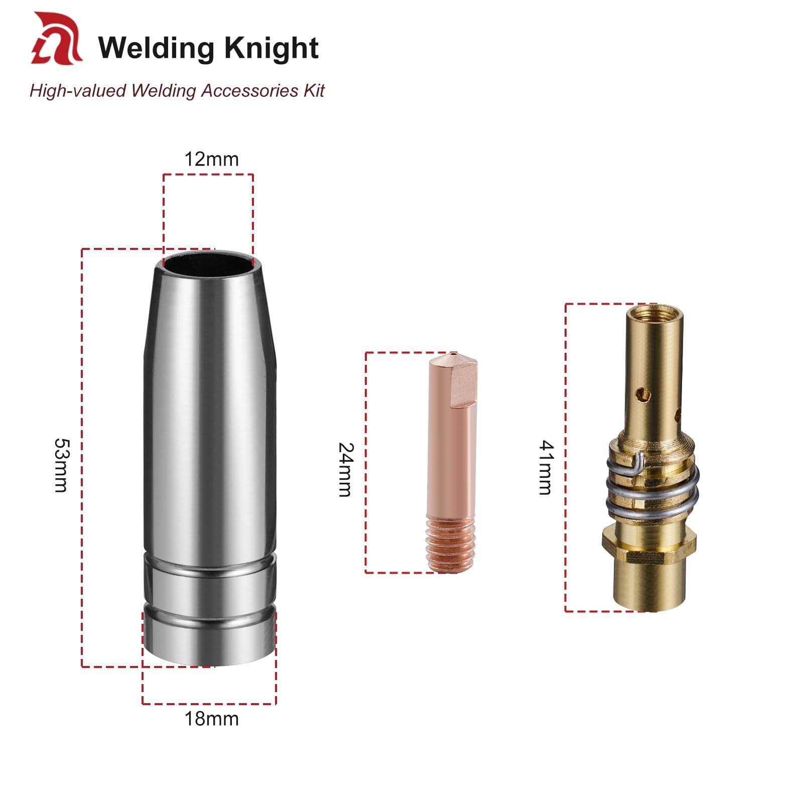 Mb15 15ak Mig Welding Torch Kit Contact Tip 0.035″ 0.9mm Nozzle Diffuser Mig Gun