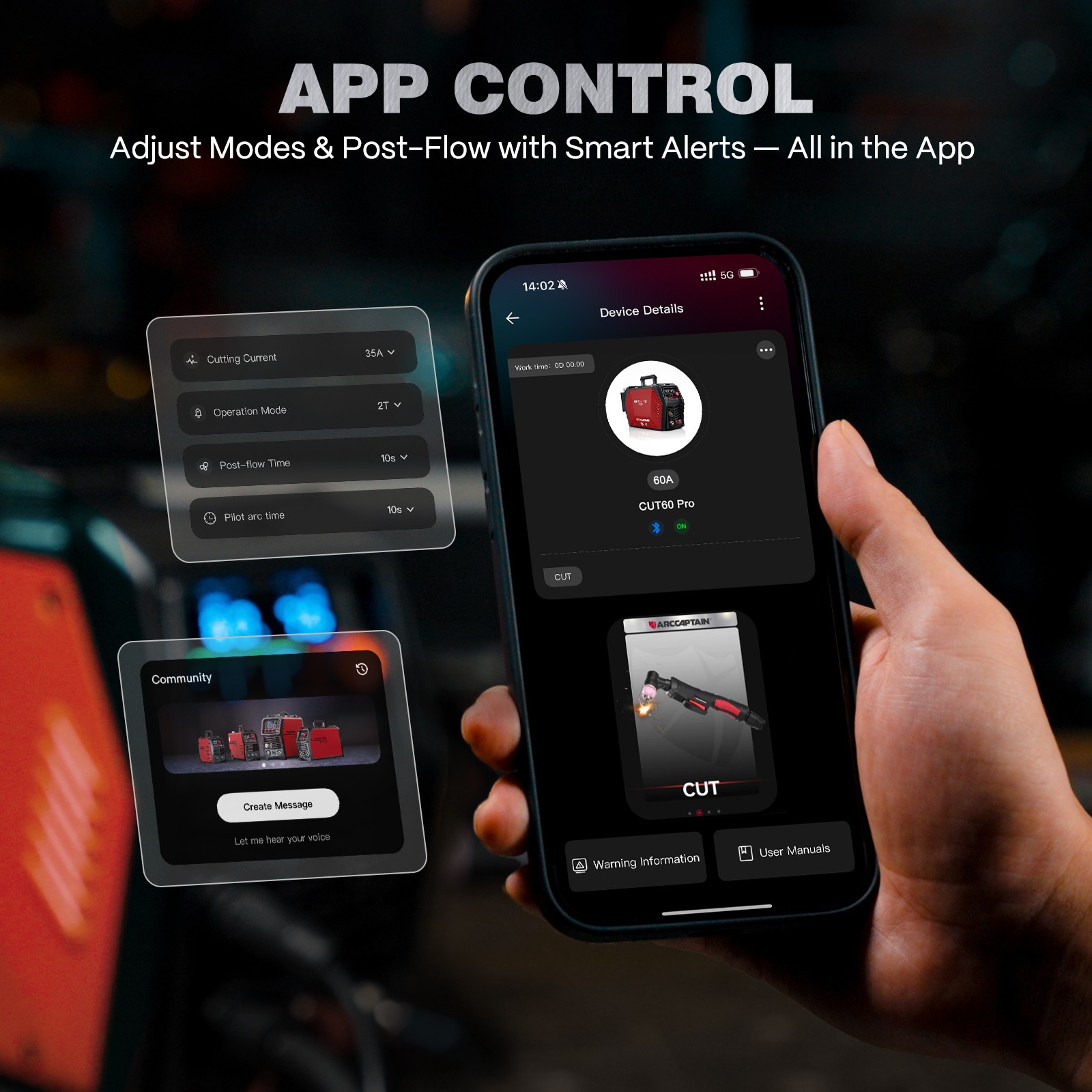ARCCAPTAIN iControl CUT60 Pro Plasma Cutter APP Control 60Amp Pilot Arc 120/220V