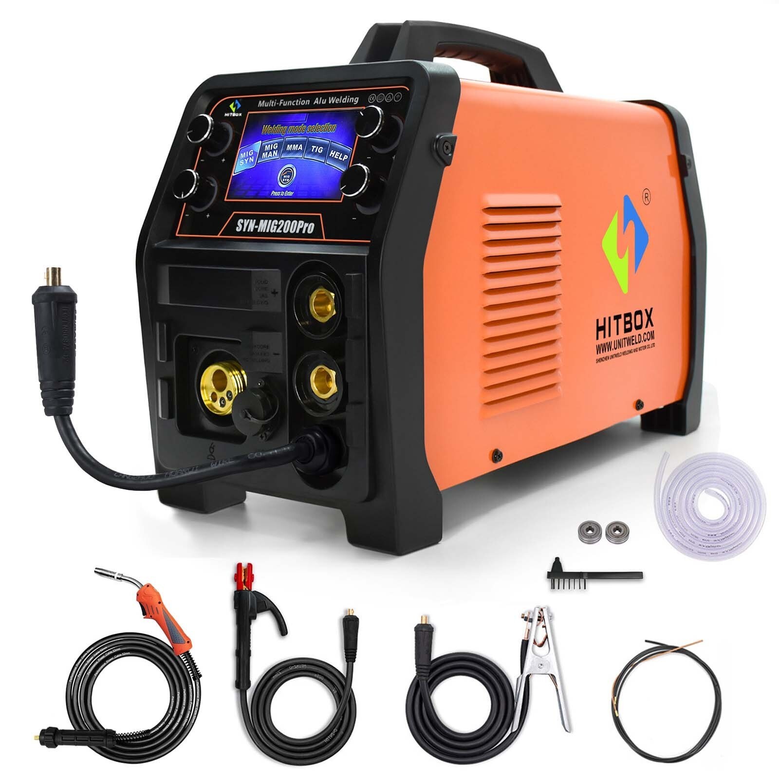 HITBOX 200A 5in1 Combi MIG Welder TIG MMA MIG IGBT Inverter for Alu,Steel