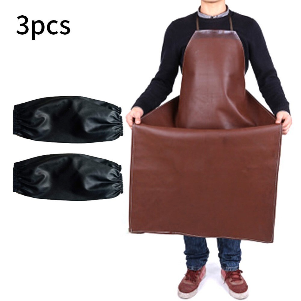 Leather Welding Work Apron Heat Resistant & Flame Retardant Welder-Bib 38.2 Inch