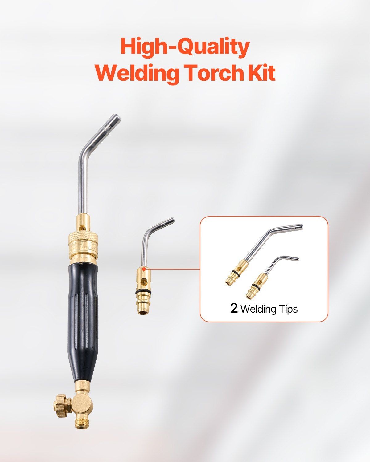 Regulator Built Acetylene Torch Kit with 149in Hose Two Tips Portable