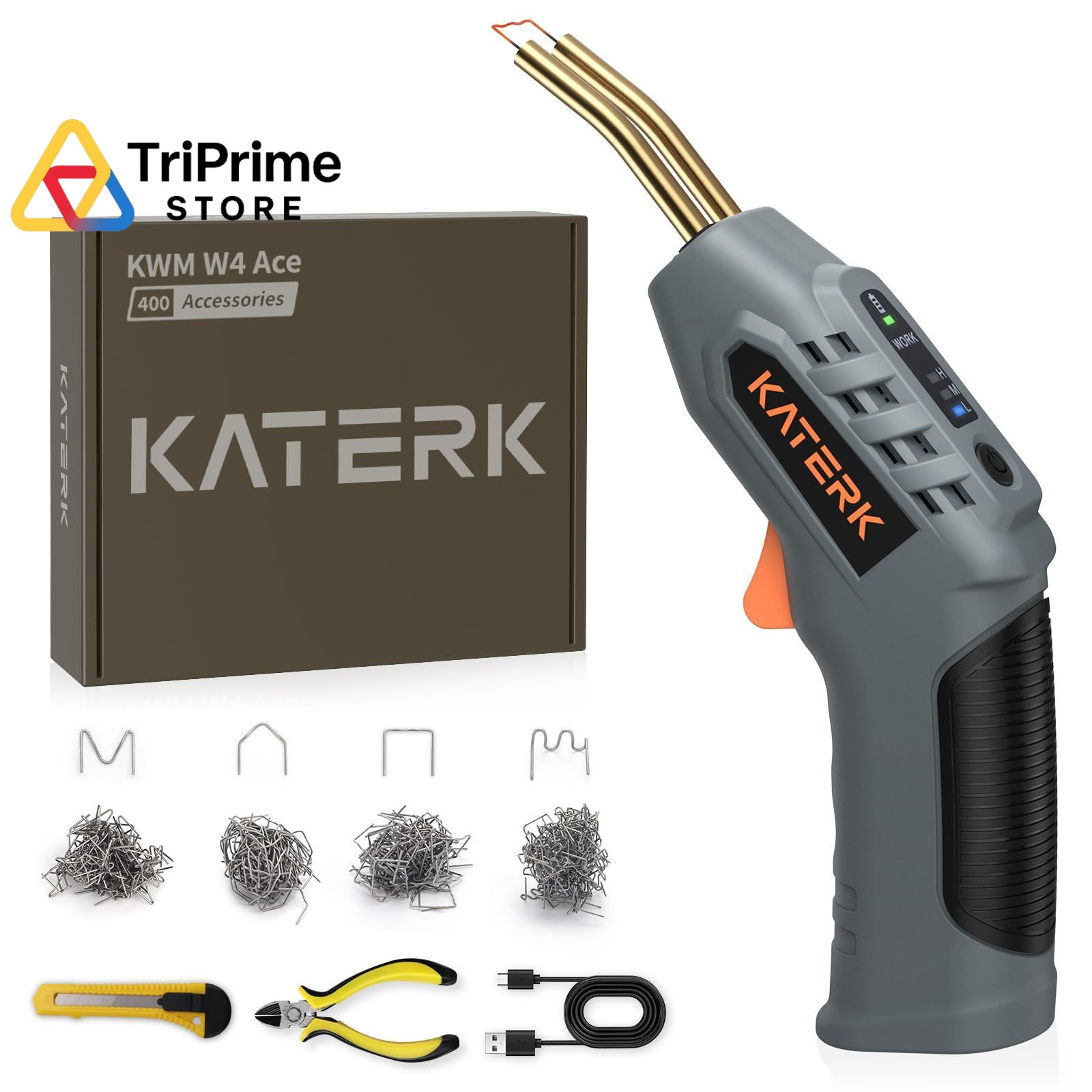 Katerk Cordless Plastic Welder – 400 Staples Included, 3-Temperature…