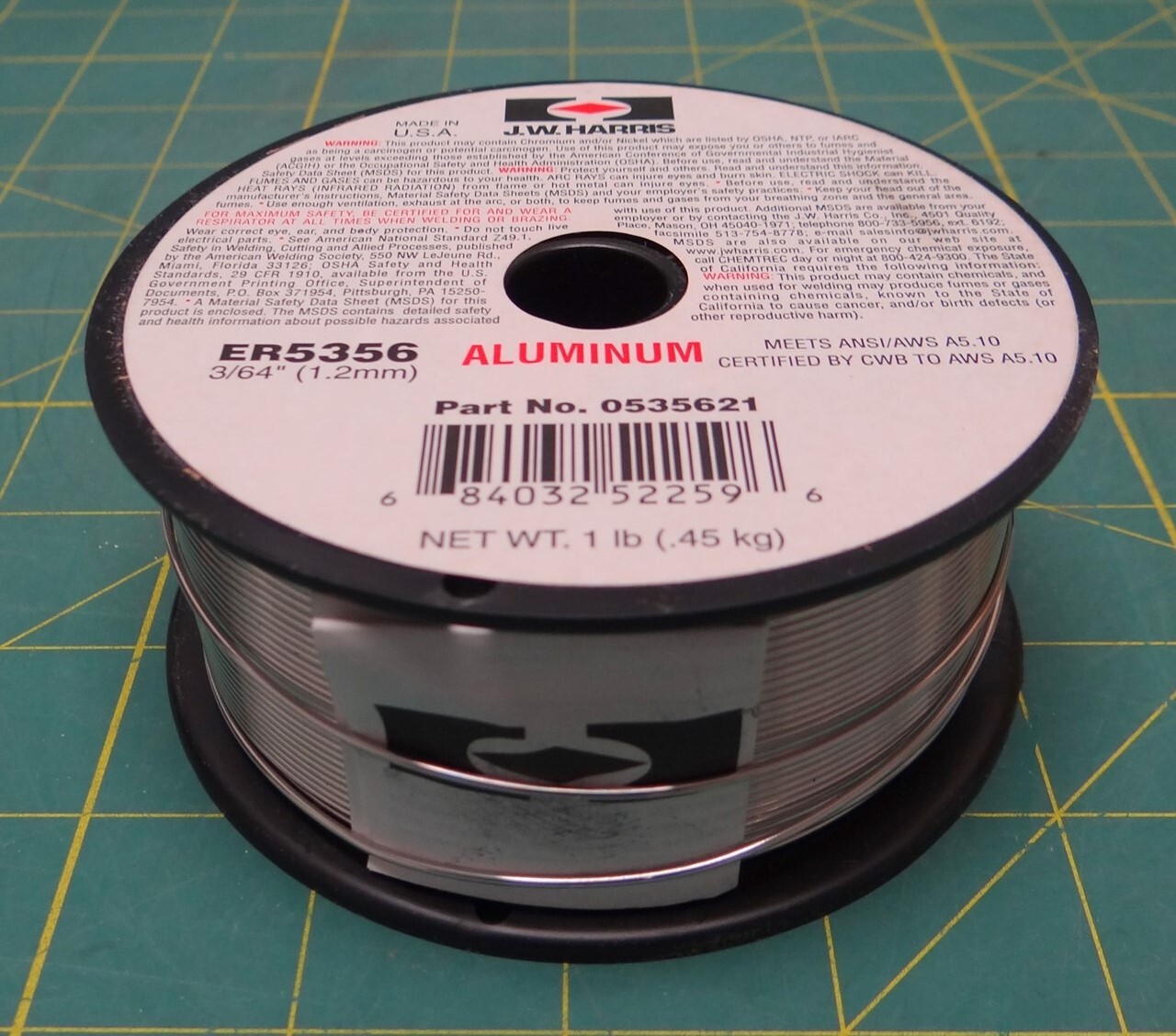 J.W. Harris 0535621 Aluminum Welding Alloy ER5356 3/64″ 1 SPOOL