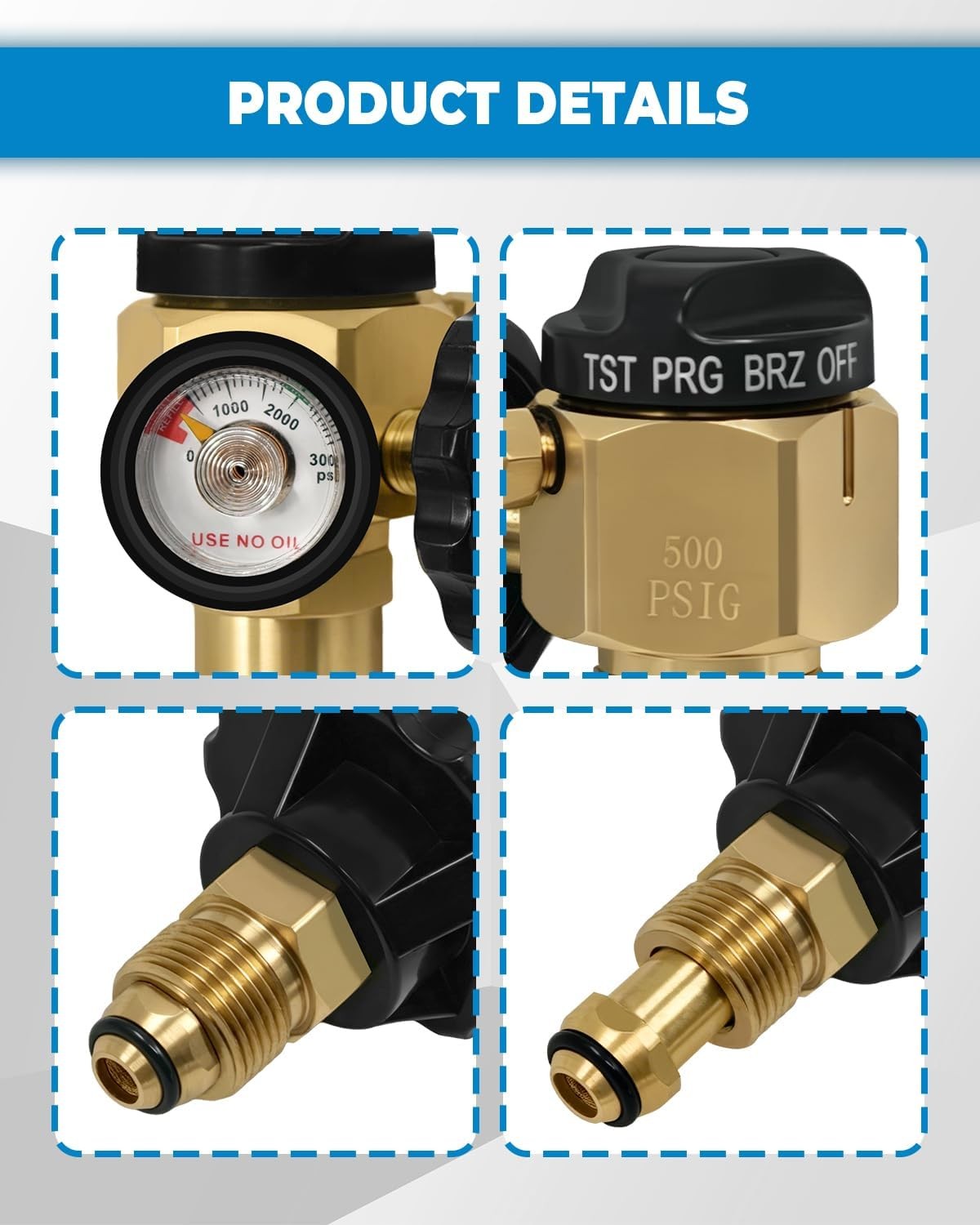 VN-500 Nitrogen Purge Control Valve Regulator W/500 PSI Flow Meter 4-Position Fl