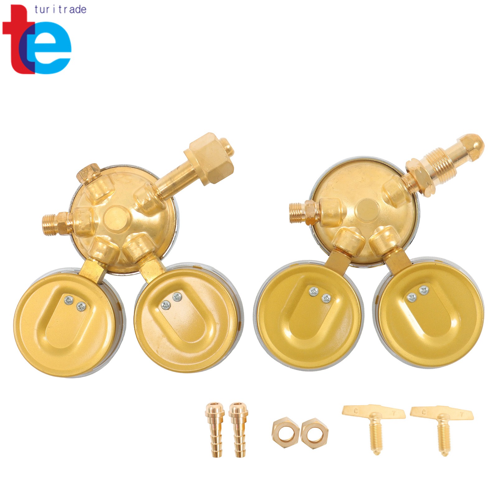 Welding Torch Kit Brass Oxygen CGA-540 & Acetylene CGA-510 Regulators Gauges