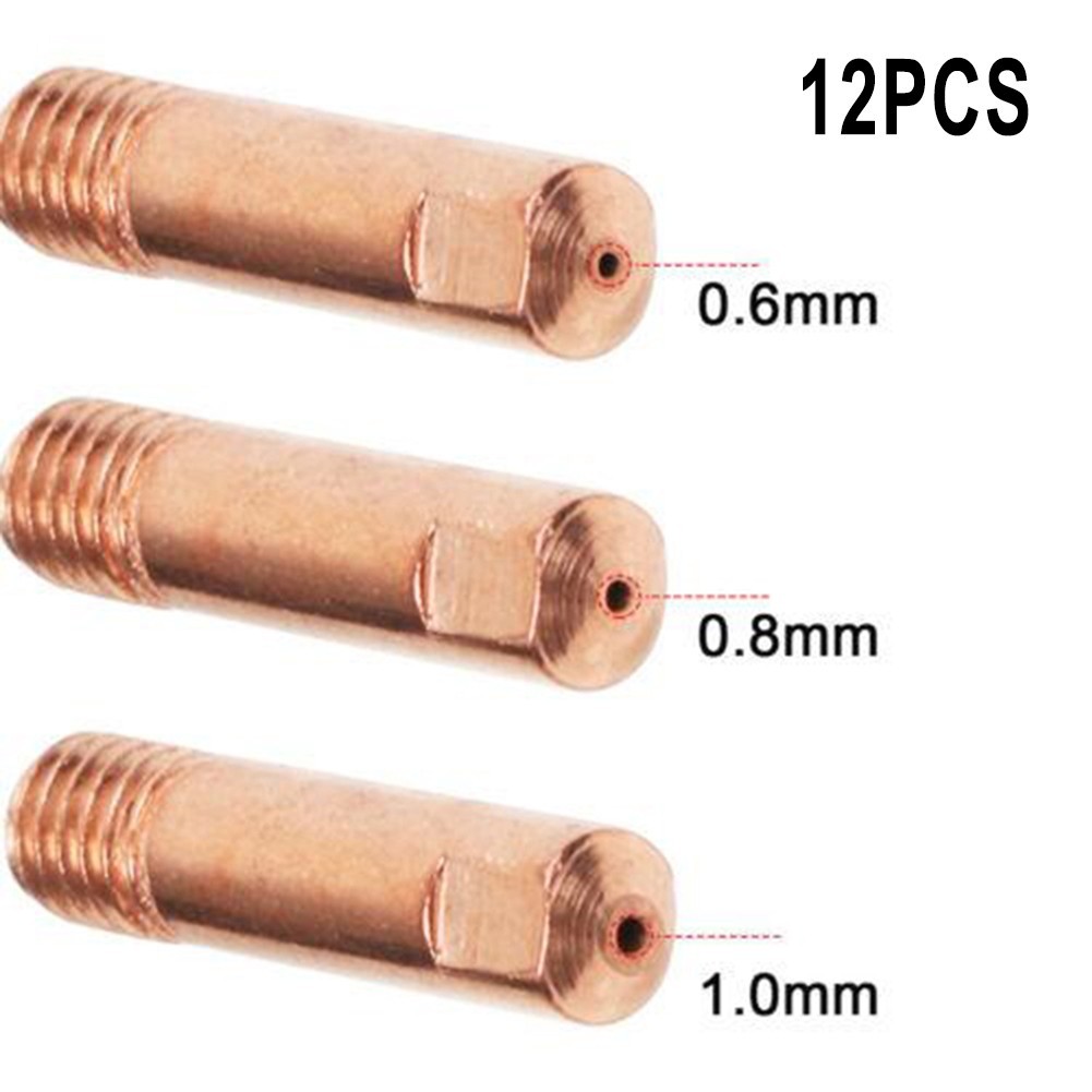 MIG Torch Welding Contact Tip 0.6/0.8/1.0mm 0.8 X 25mm 12 Pcs MB15 MIG