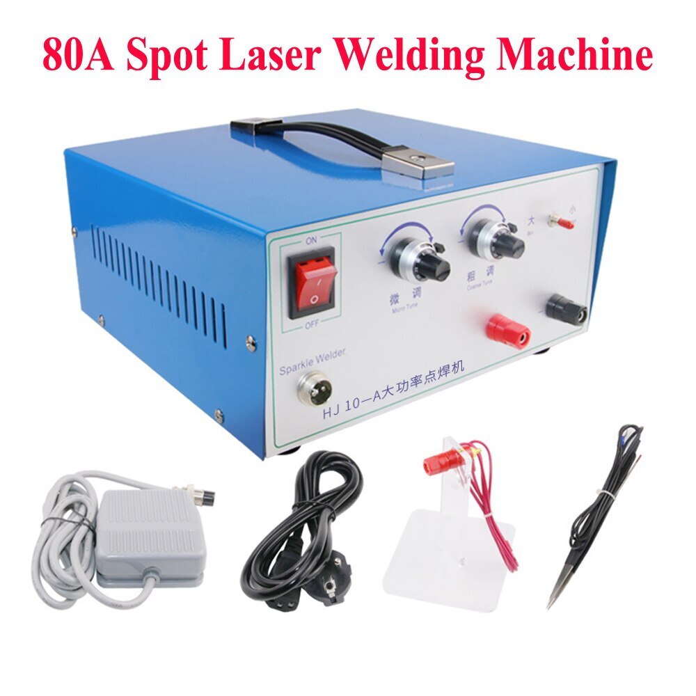 80A Handheld Pulse Spot Welding Machine Jewelry Butt Gold Silver Copper Welder