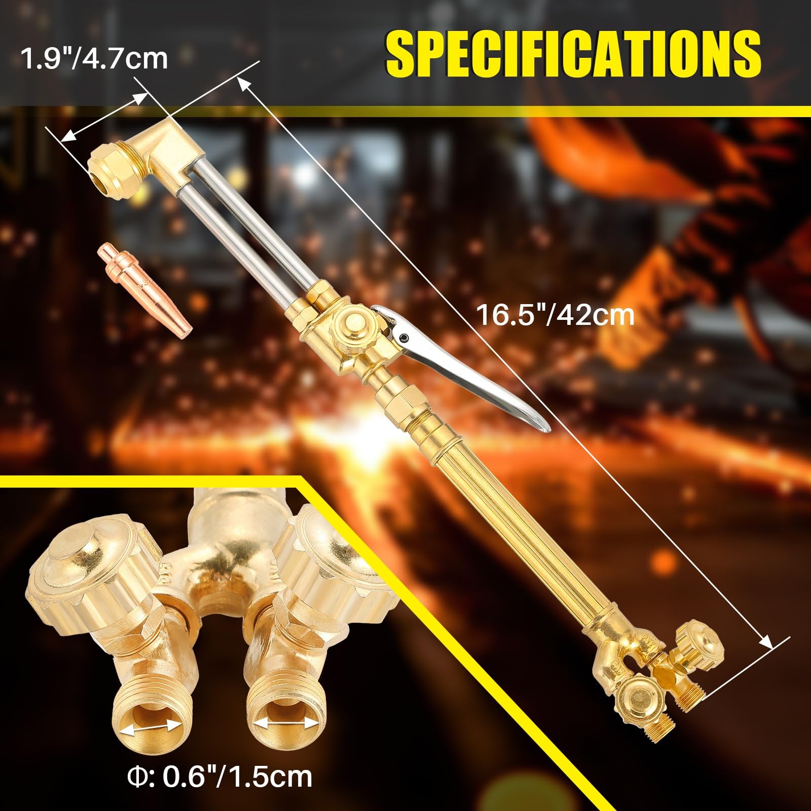 FLKQC Victor Type Cutting Attachment Torch Handle Oxygen/Acetylene Green
